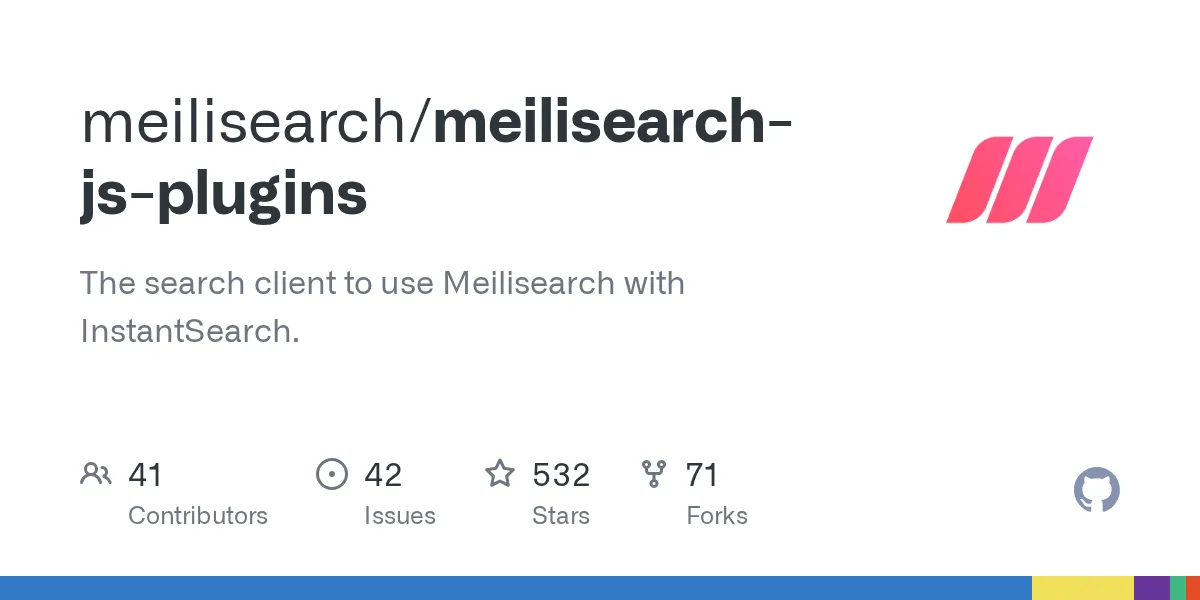 The search client to use Meilisearch with InstantSearch. - meilisearch/meilisearch-js-plugins
